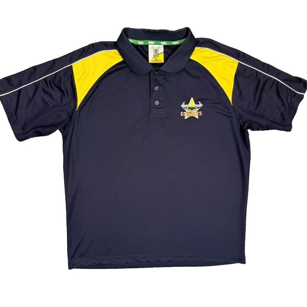 NRL North Queensland Cowboys Polo Shirt Rugby Team Blue‎ XL